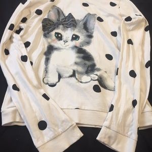 Girls kitten shirt